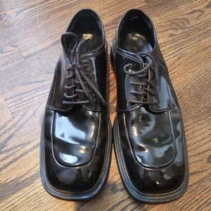 After six men's black leather dress shoes S1106 Size 9.5M